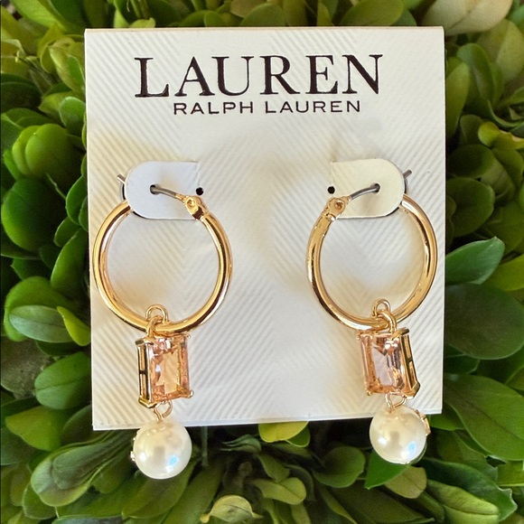 LAUREN Ralph Lauren ELEGANT GOLD-TONE HOOP EARRINGS 🌟NWT🌟 - Picture 9 of 10